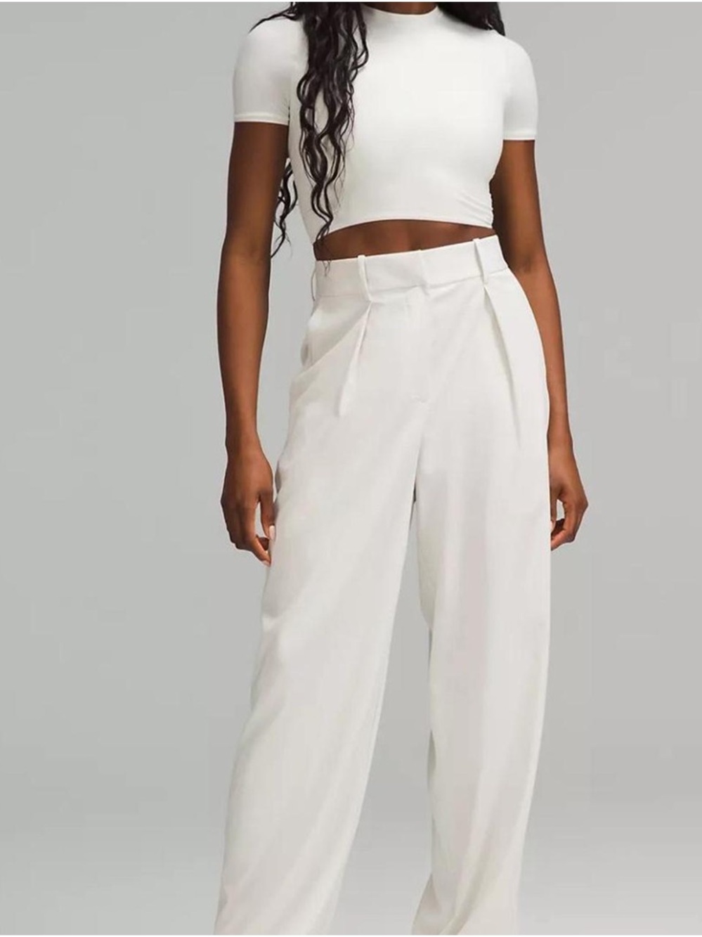 Lululemon Pleat-Front High-Waist Pants in Bone size 4 *Regular*